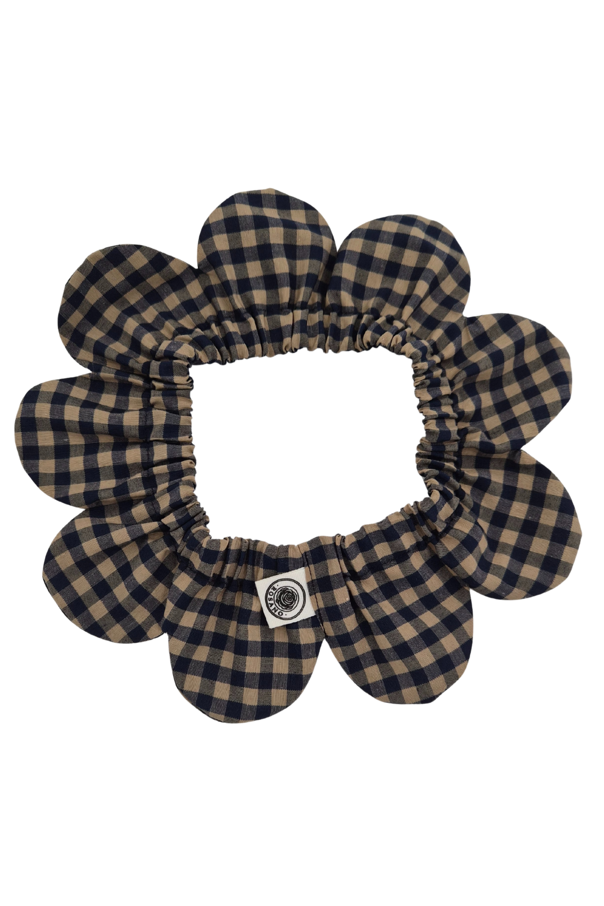 El Yapımı Köpek Yakalığı – PawBow Flower Dog Collar (Navy Gingham) - El yapımı butik tasarım 2