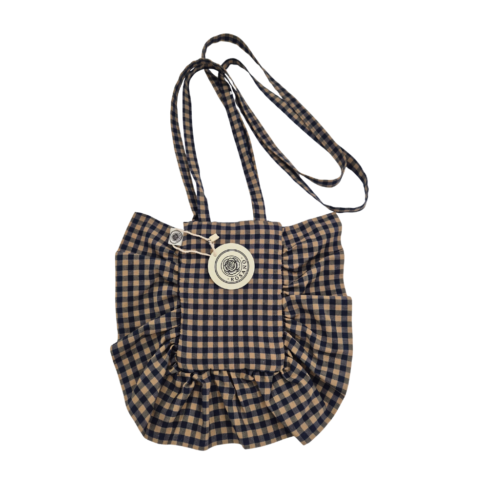 El Yapımı Çanta – Valerie Crossbody Bag (Navy Gingham) - El yapımı butik tasarım 1
